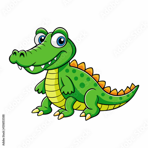 cartoon crocodile isolated on white