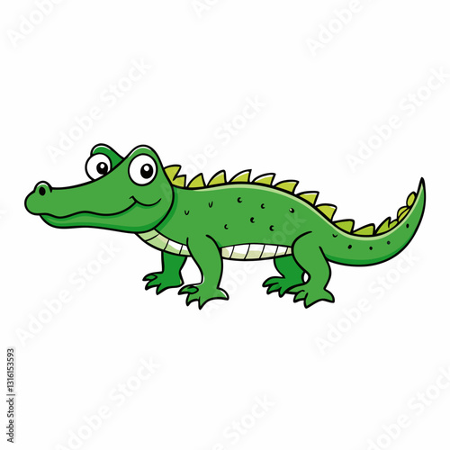 cartoon crocodile isolated on white