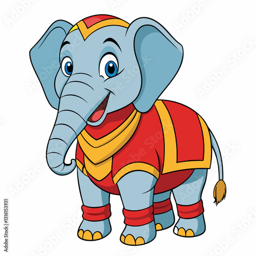 elephant cartoon isolated on white