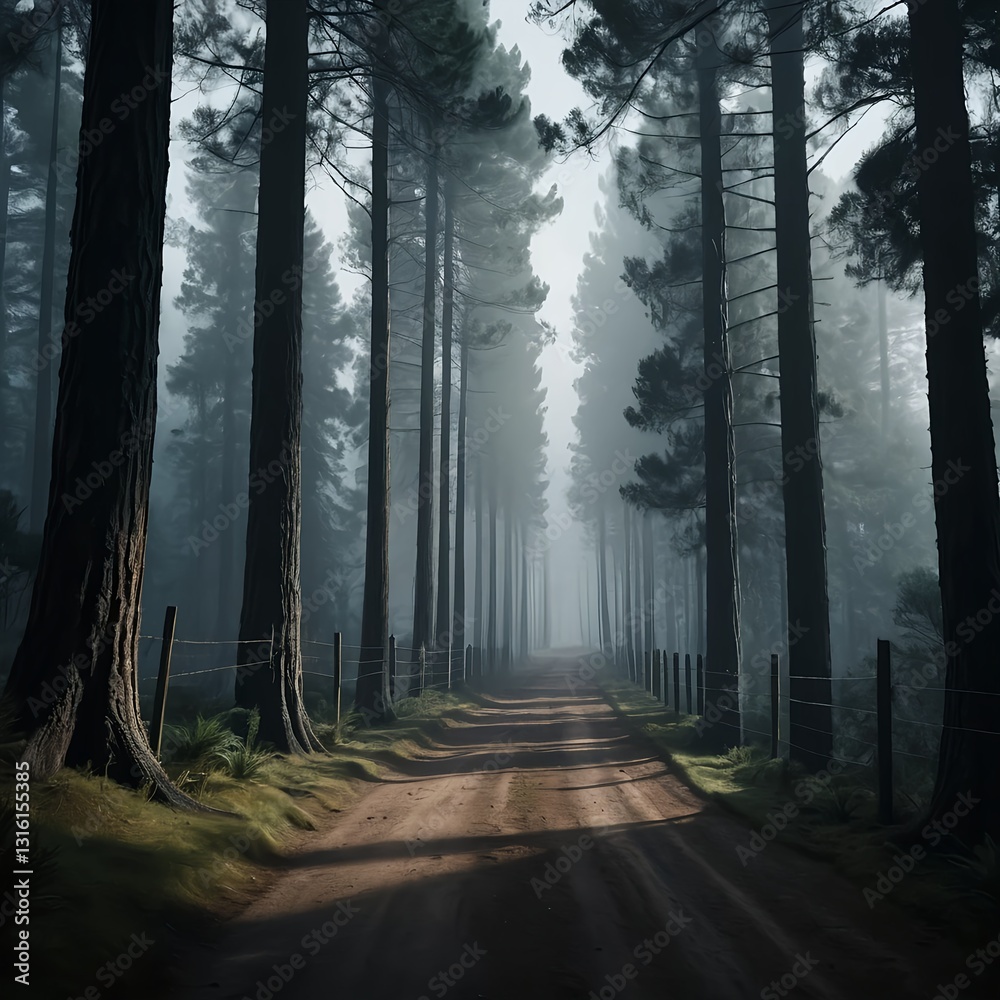 Fototapeta premium Misty Forest Path