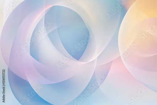 A sleek and elegant vector background composed of interwoven circles, blending with soft colors for a calming effect.