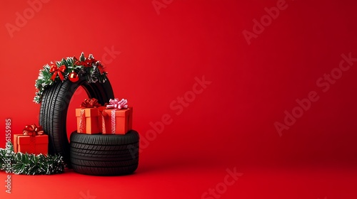 Winter holiday tires festive design pictures