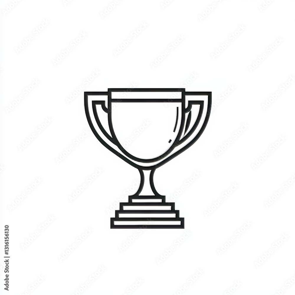A traditional trophy cup with handles is set against a white backdrop, symbolizing success and accomplishment A traditional trophy cup with handles is set against a white backdrop, symbolizing success and accomplishment