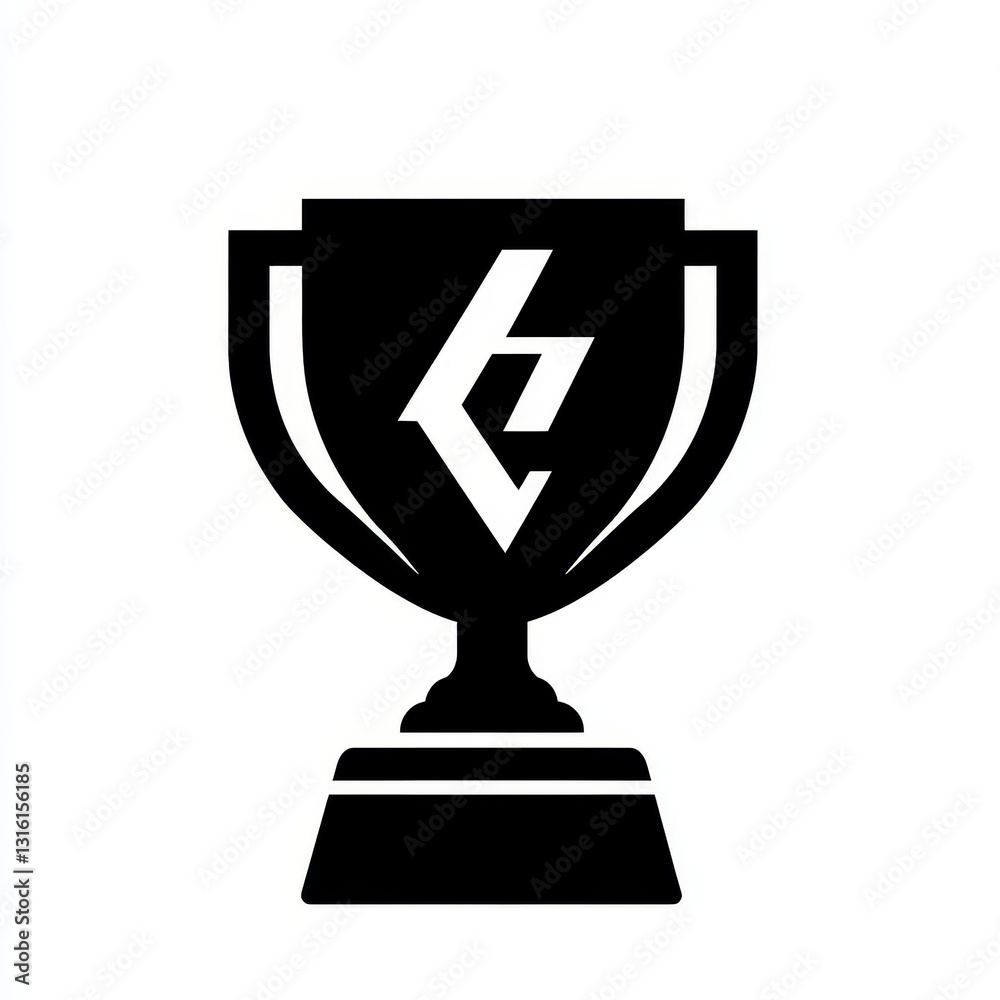An icon of achievement and victory is depicted in line art, shining against a white background An icon of achievement and victory is depicted in line art, shining against a white background