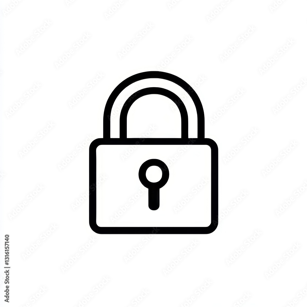 A simple black line art icon of an open padlock symbolizes security, privacy, and access set against a white background A simple black line art icon of an open padlock symbolizes security, privacy, and access set against a white background