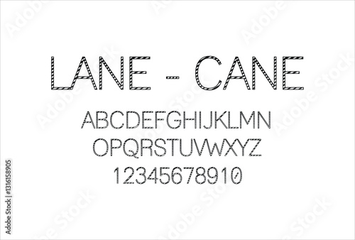 Lane - Cane font for logo and headline. Isolated vector typeset