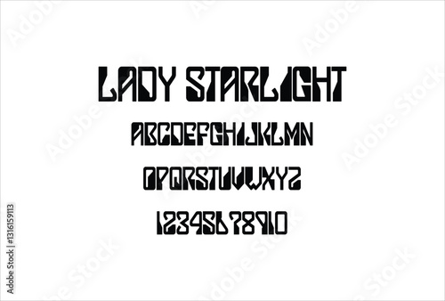 Lady Starlight font for logo and headline. Isolated vector typeset