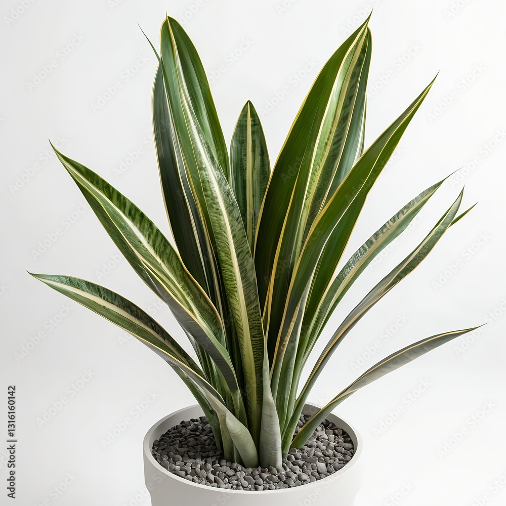 Obraz premium Snake Plant in Modern White Pot