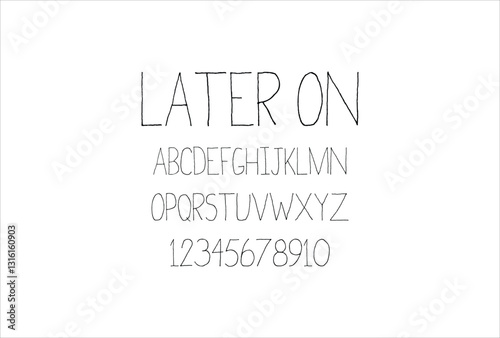 Later On font for logo and headline. Isolated vector typeset