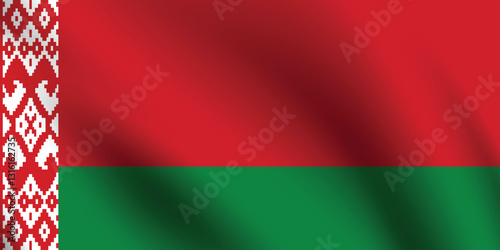 Belarus flag official colors and proportion digital vector illustration. Pleated flag.