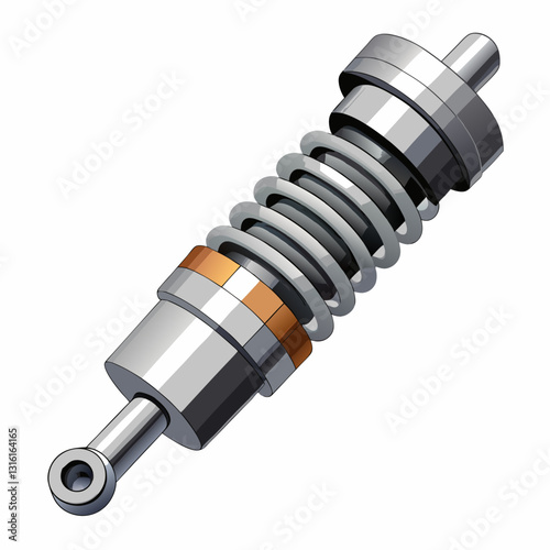 layered shock absorber with metallic reflections