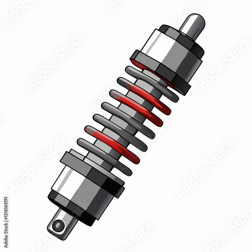 layered shock absorber with metallic reflections