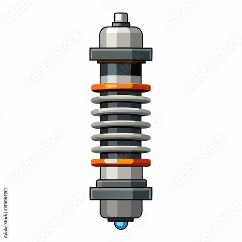 layered shock absorber with metallic reflections