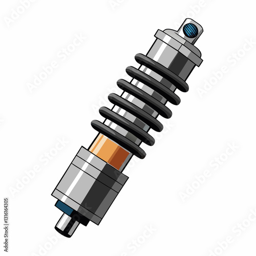 layered shock absorber with metallic reflections