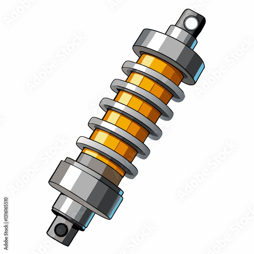 layered shock absorber with metallic reflections