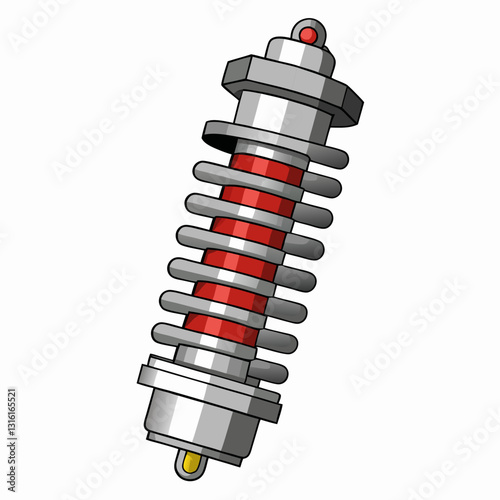 layered shock absorber with metallic reflections