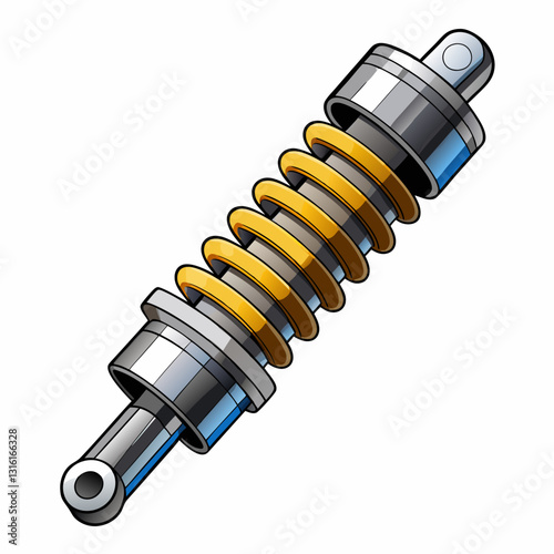 layered shock absorber with metallic reflections