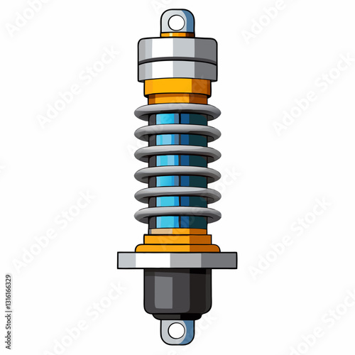 layered shock absorber with metallic reflections