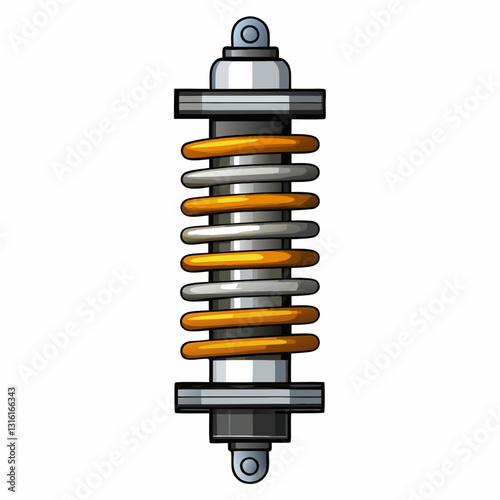 layered shock absorber with metallic reflections