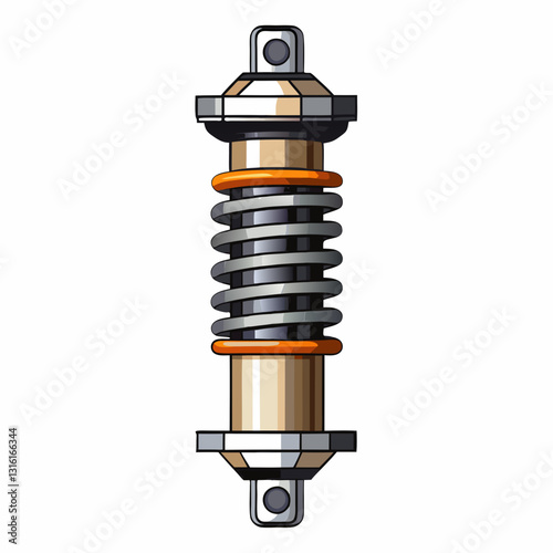 layered shock absorber with metallic reflections