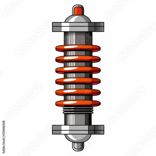 layered shock absorber with metallic reflections