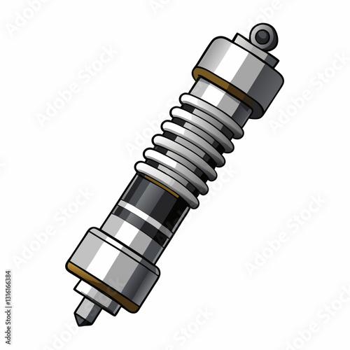 layered shock absorber with metallic reflections