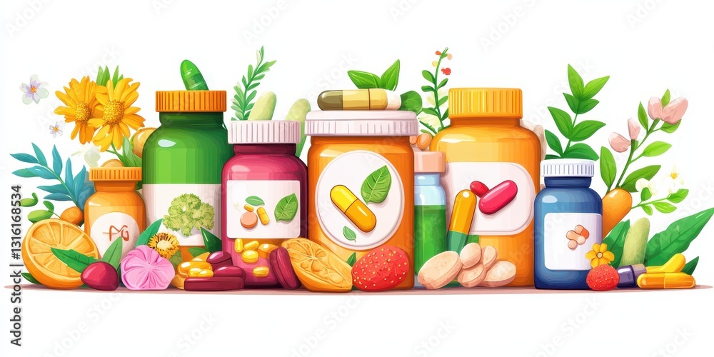 Naklejka premium Medicaments Banner