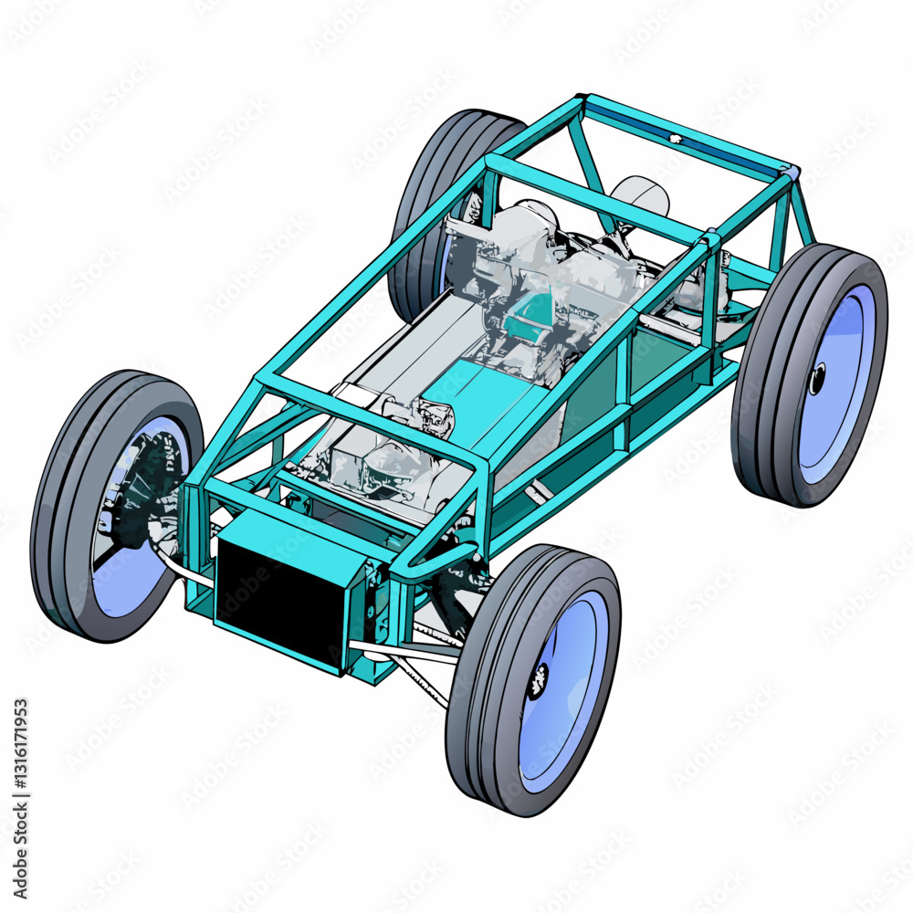 car chassis with a transparent x ray effect car chassis with a transparent x ray effect
