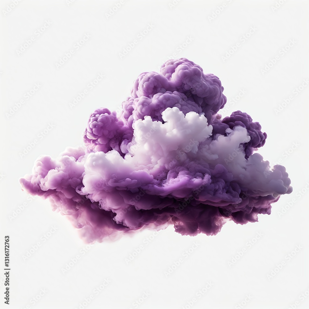Fototapeta premium Abstract Purple and White Ink Cloud