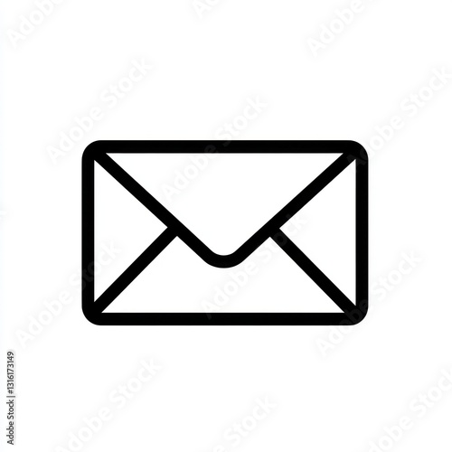 Envelope icon in simple line art, minimalistic black on white.