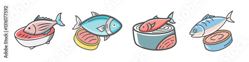tuna icon, tuna vector illustration-simple illustration of tuna , perfect for tuna logos and icons