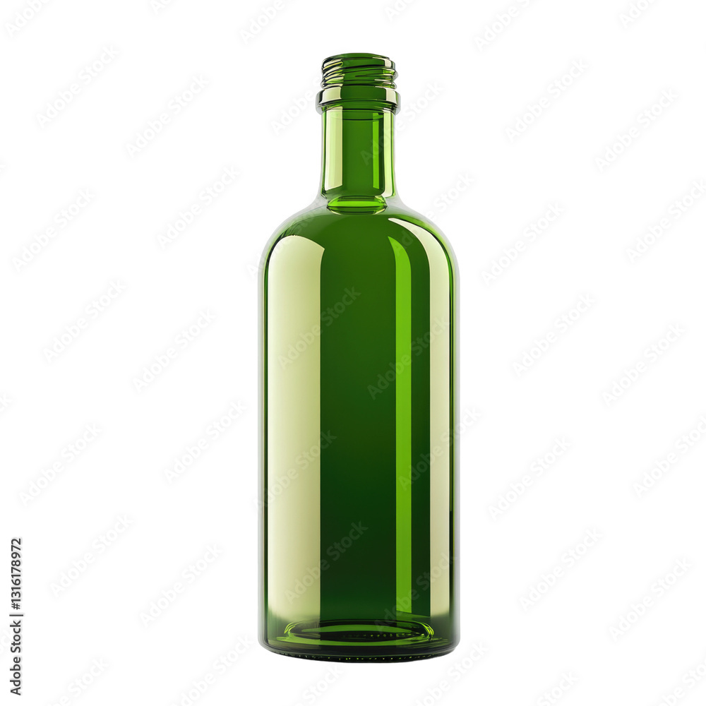 3d rendering of green glass bottle 3d rendering of green glass bottle