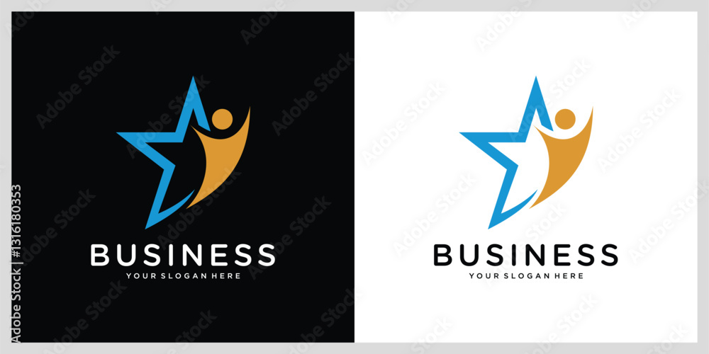 Obraz premium Star People Logo Template vector icon illustration design