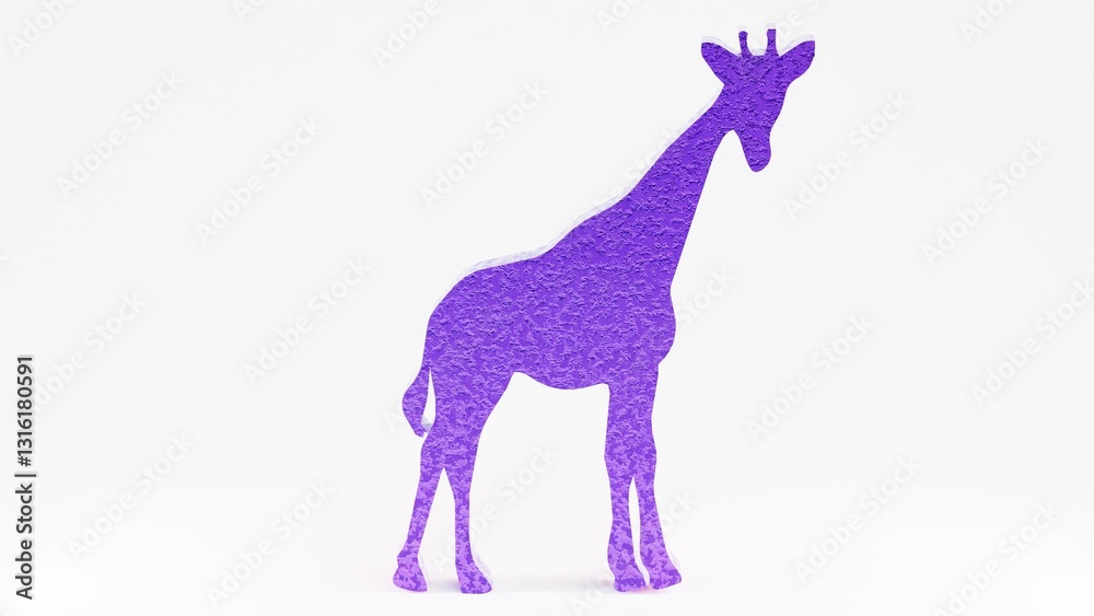 Fototapeta premium High-quality giraffe render, perfect for logos, branding, digital designs, and creative projects. Isolated on white, ideal for prints, illustrations, and artistic applications.