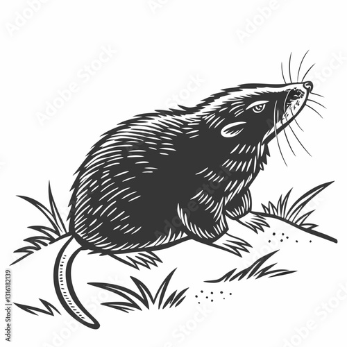 vector illustration of a sketch of a lion