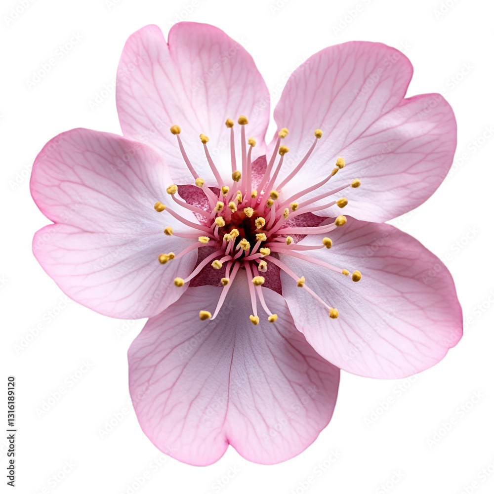 pink cherry blossom isolated on transparent backgroun