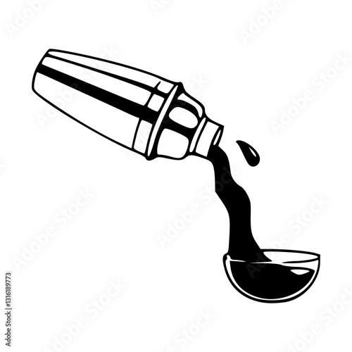 pouring cocktail shaker vector illustration