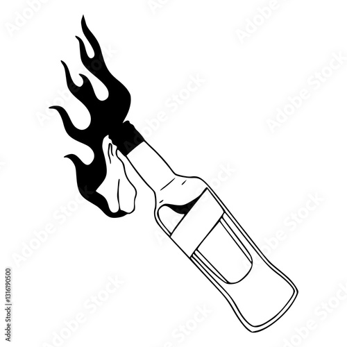 molotov cocktail vector illustration