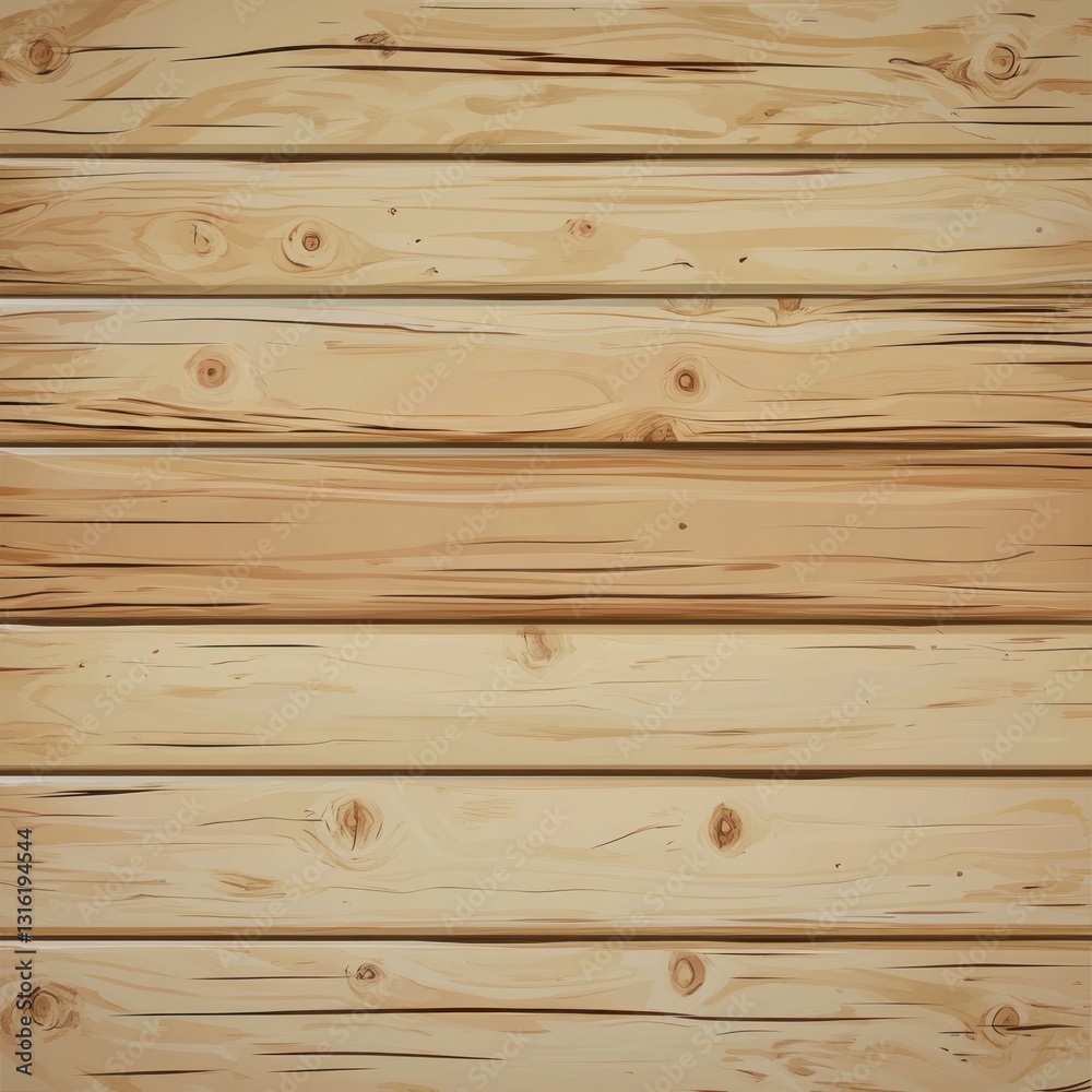 Fototapeta premium Horizontal light brown wood planks background. (1)