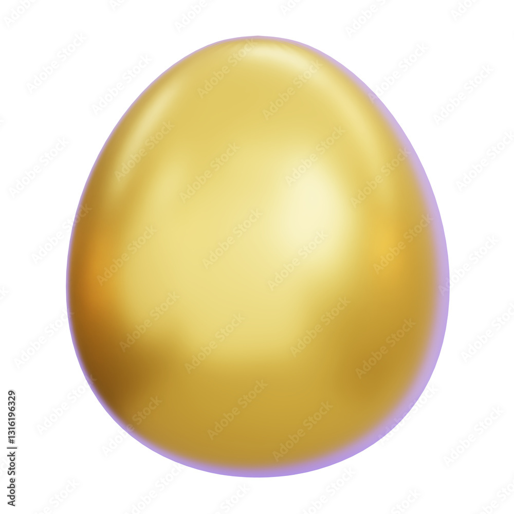 Golden Easter Egg Isolated 3D render illustration Golden Easter Egg Isolated 3D render illustration