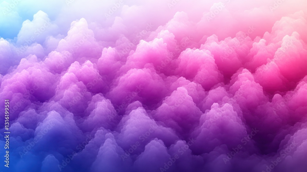 Fototapeta premium Pastel cloud mountainscape digital art fantasy