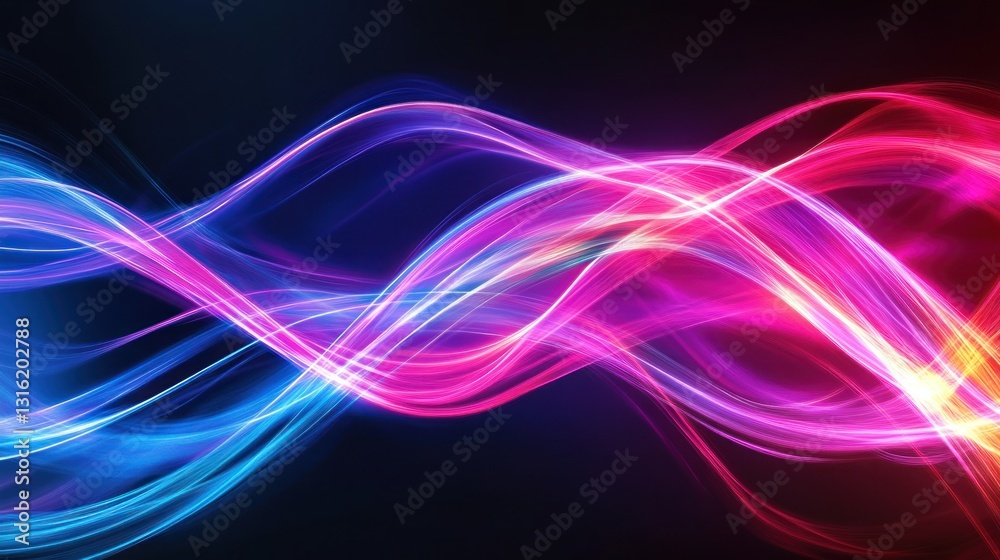 Abstract glowing waves in vibrant colors