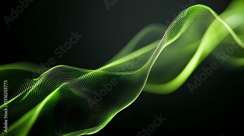 Vibrant Green Market Curve on Professional Black Background