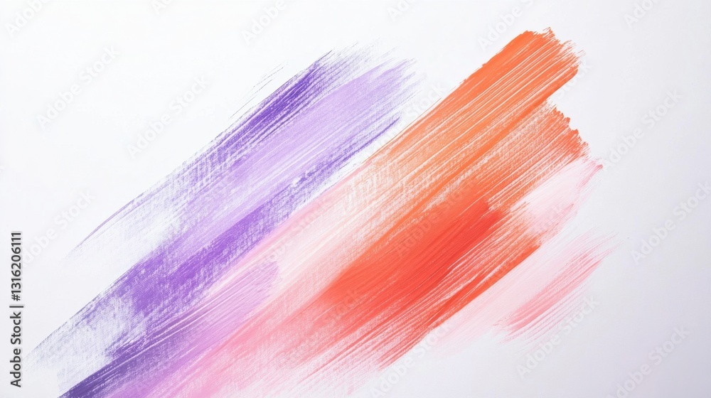 Minimalist composition of vibrant orange and purple pencil strokes across a blank canvas emphasizing artistic expression Minimalist composition of vibrant orange and purple pencil strokes across a blank canvas emphasizing artistic expression