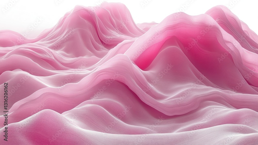 Obraz premium Pink fabric waves abstract landscape