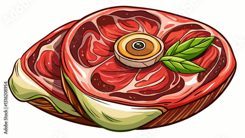 Raw Osso Bucco Veal Shanks Top View Isolated