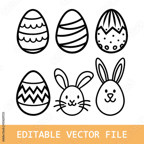 cute vector illustration of easter egg cute pattern love heart doodle hand drawn spring season 