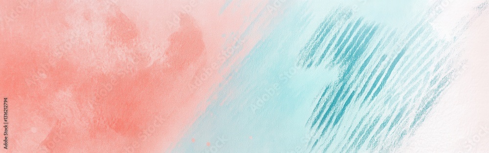 Fototapeta premium Abstract pencil strokes creating a gradient in muted blue against soft pastel tones
