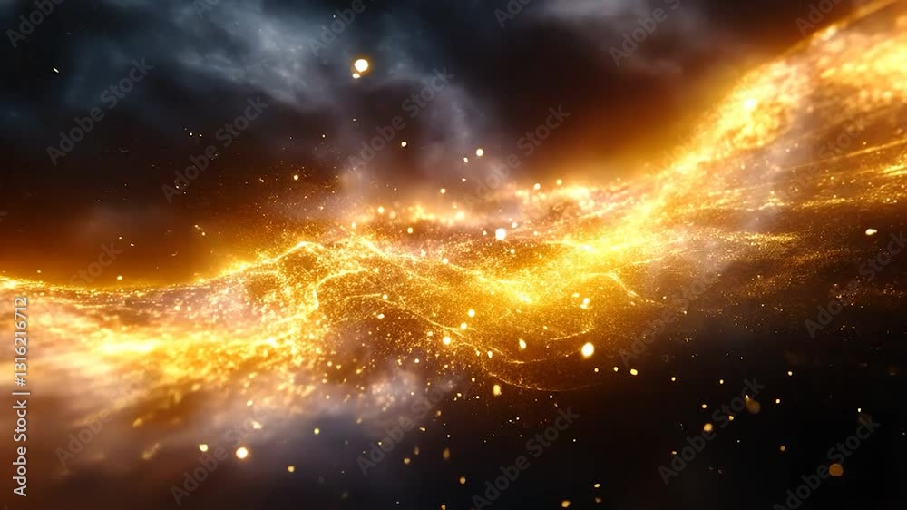 Cosmic Golden River: A Celestial Abstract Cosmic Golden River: A Celestial Abstract
