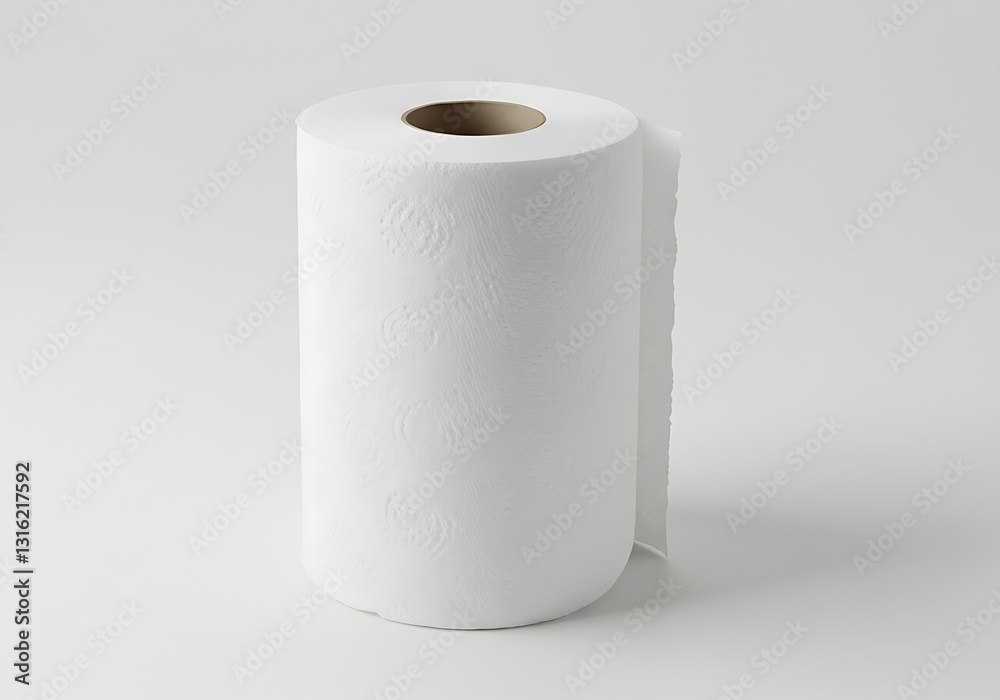 White Toilet Paper Roll on White Background Bathroom Essential Image White Toilet Paper Roll on White Background Bathroom Essential Image